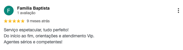 Avaliação de cliente da CAV Vistos publicada no Google